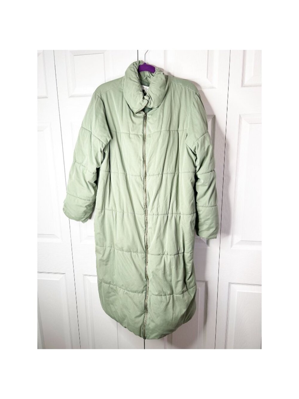 Sweet Baby Jamie Sage Green Full Zip Puffer Coat Women's Size Medium M